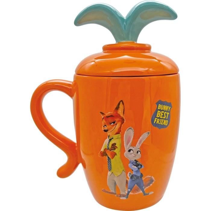 [Sanart] Disney "Zootopia" Mug with Lid, 3D, 12x15cm, 270mL, Carrot Design, Orange, SAN4861