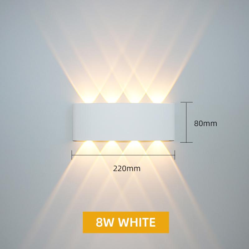 IP65 8W 12W Aluminum LED Wall Lamp Waterproof Outdoor Garden Lights Interior Wall Light for Bedroom Living Room Stairs Lighting