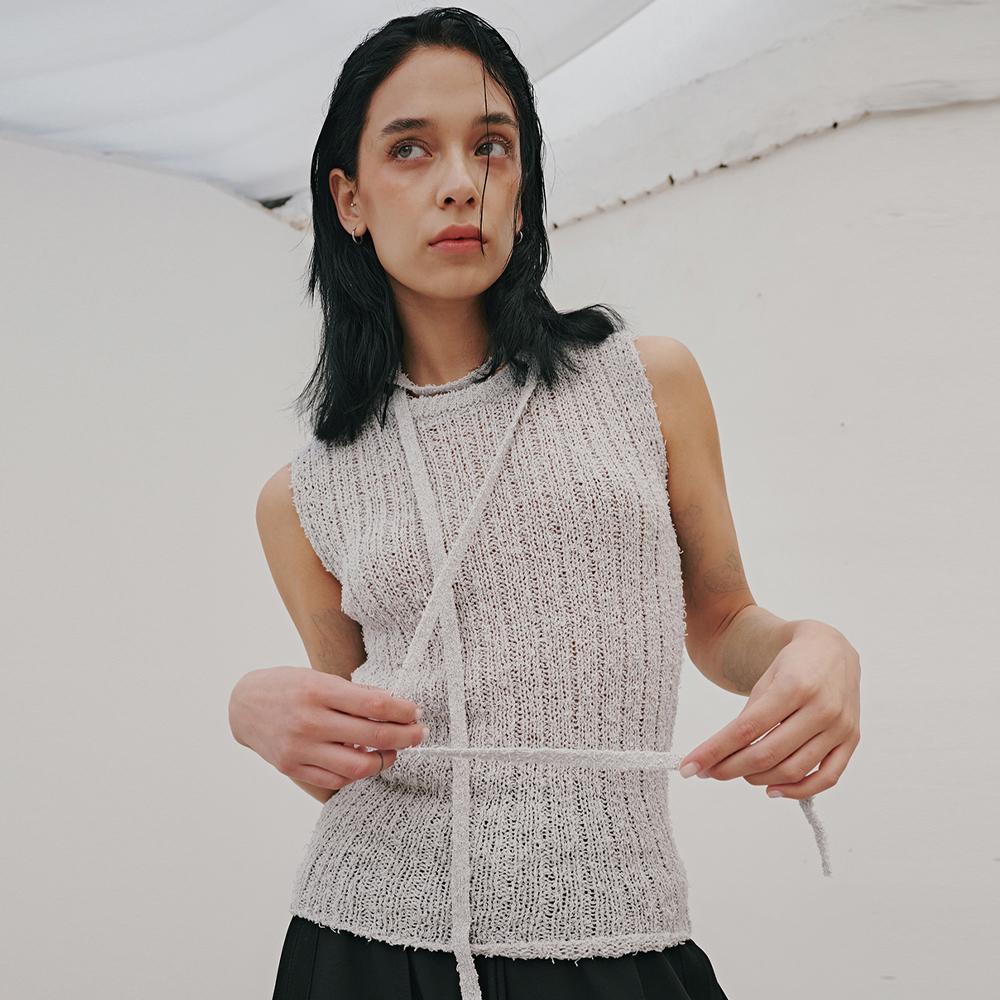 Odier Tail Ribbed Sleeveless - Grey Gray/One