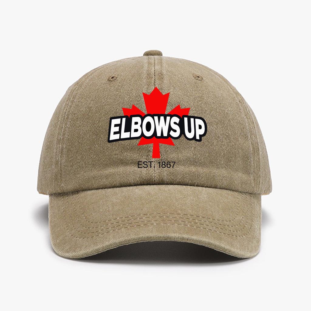 1 "ELBOWS UP" Printed Baseball Cap Outdoor Fashion Accessory Hat, Adjustable, Lightweight, Unisex, As a Holiday Gift