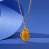 Stainless Steel Inlaid Tiger Eye Pendant Necklace - Retro Exquisite Clavicle Chain 2026