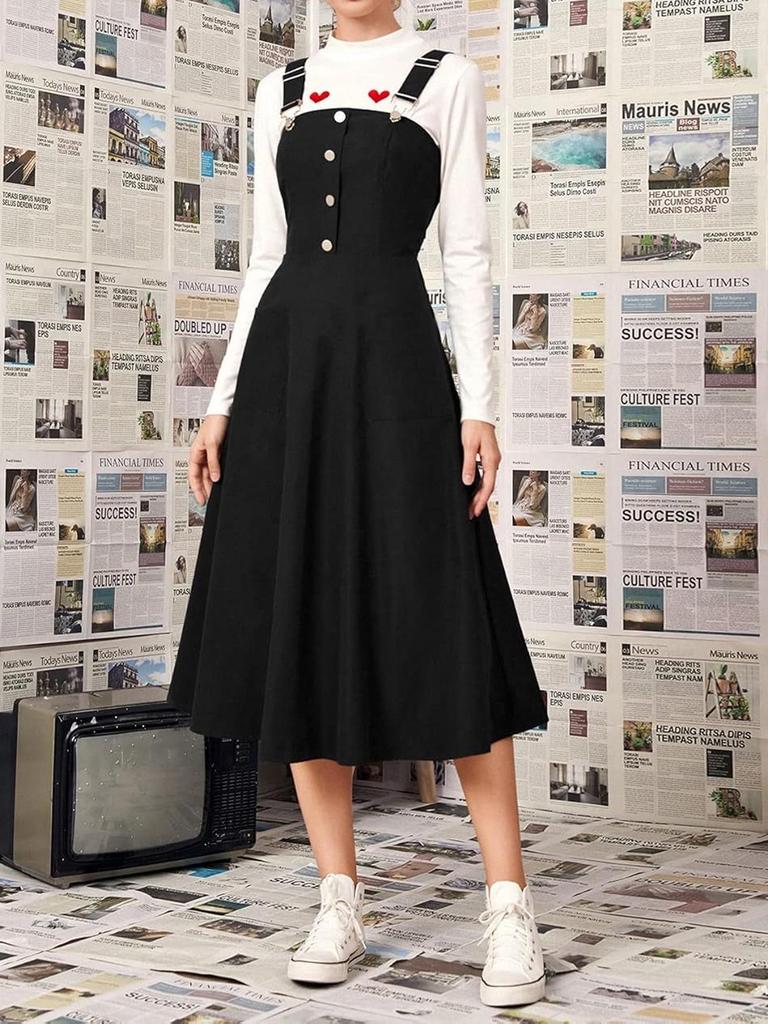 Plus Size Women's Casual Solid Color Woven Camisole Dress