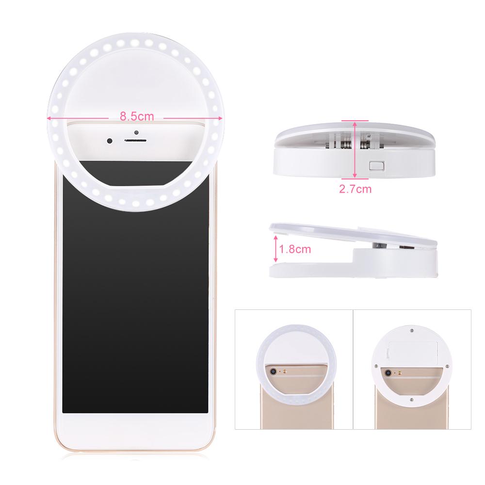 Portable Clip-on Mini 36 LED Selfie Ring Lamp Fill-in Light Night Using Supplementary Lighting for Smartphone PC