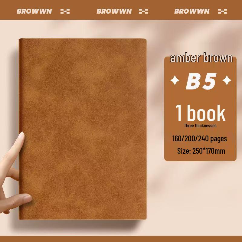 A5 Thickened Soft Leather Notebook with Deer Head Buckle – Elegant Business & Study Journal.
