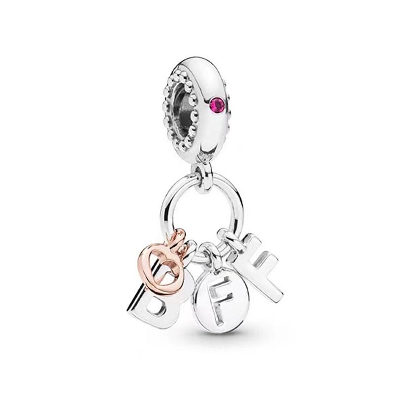 Heart-Shaped Text Multiple Series Charm Bead Pendant Applicable To Original Plating Copper Jewelry&Diy Making Fine Gift