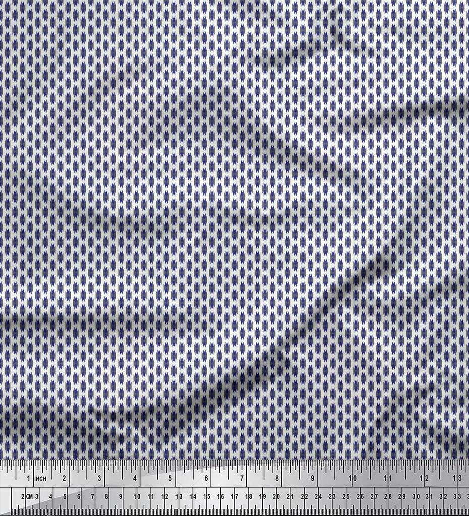 Soimoi Japan Crepe Satin Fabric Geometric Small Print Fabric by the metre 42 Inch