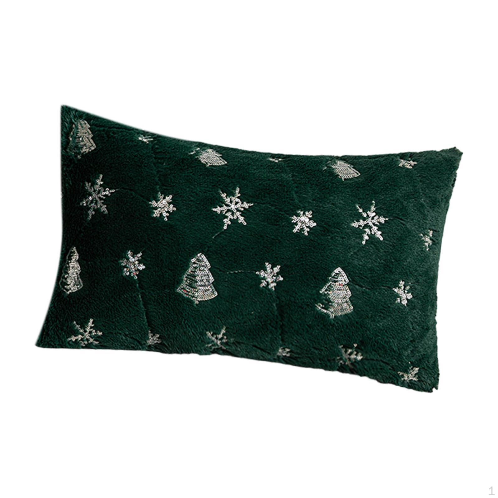 

Рождественский плюшевый чехол для подушки для украшения дивана и кровати зелёный