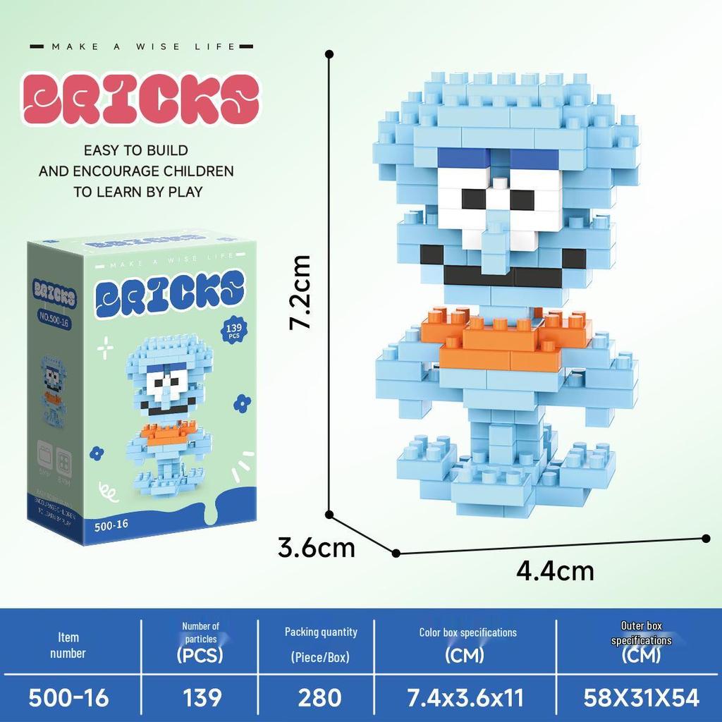 Micro Particle Cartoon Figure Building Blocks for Kids - Assembly Toys & Hanging Ornaments