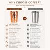 Nirmal Ganga Hammered Design Copper Drinking Glass (Pack of 2)250ML | Pure Copper Water Tumbler | Traditional Reusable Drinkware