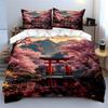 Cherry Blossom Landscape Decor Set Multiple Sizes Kid'S And Adults' Bedroom Exquisite 3Pc Bedding Set, Gift