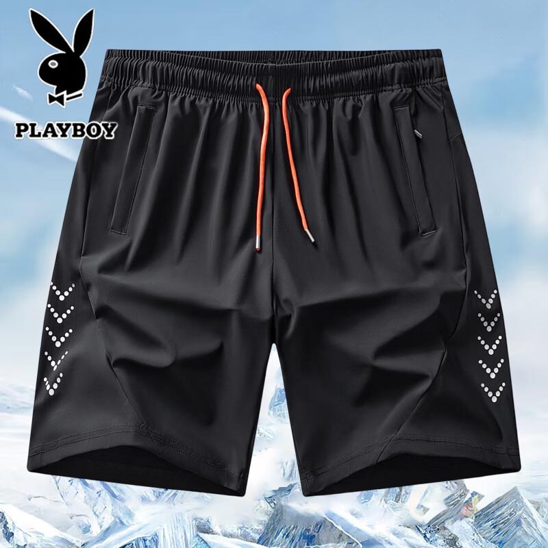 PLAYBOY Men s Ice Silk Sports Casual Shorts 4XL