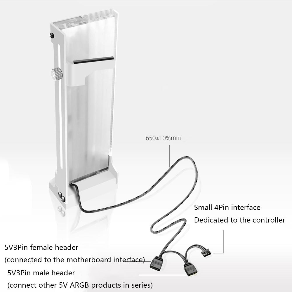 White 5V 2W ARGB GPU Holder Graphics Card Bracket Video Card Support Anti-Slip