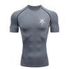 Gothic Cross Pattern  Men’s Sport T-shirt Training/fitness Compression Athletic Wear  Running T-shirt  Rashgard Y2K Top