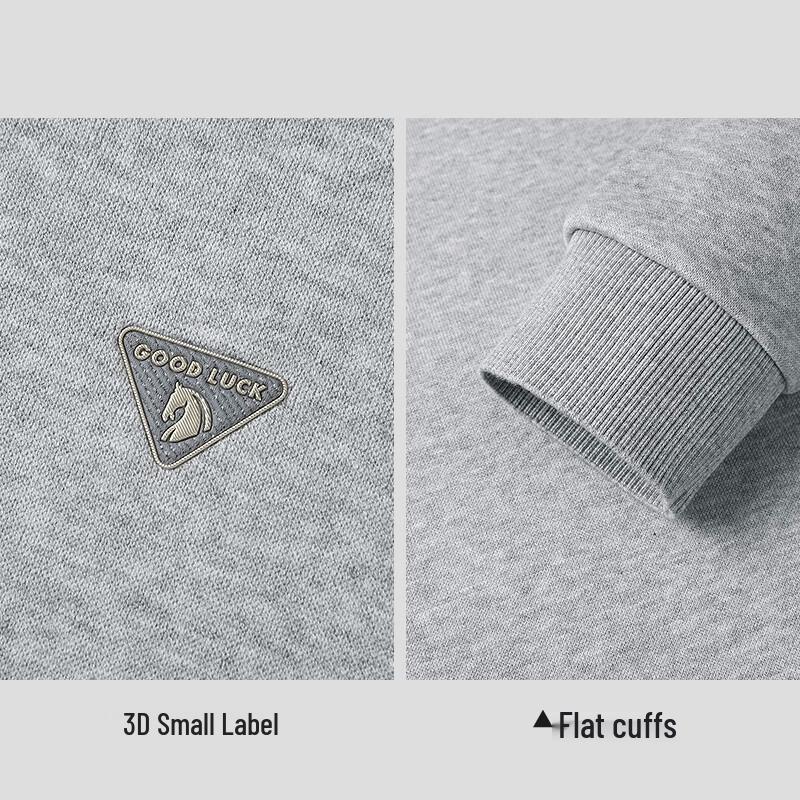 HLA Men's Fleece-Lined Warm Round Neck Knit Sweater