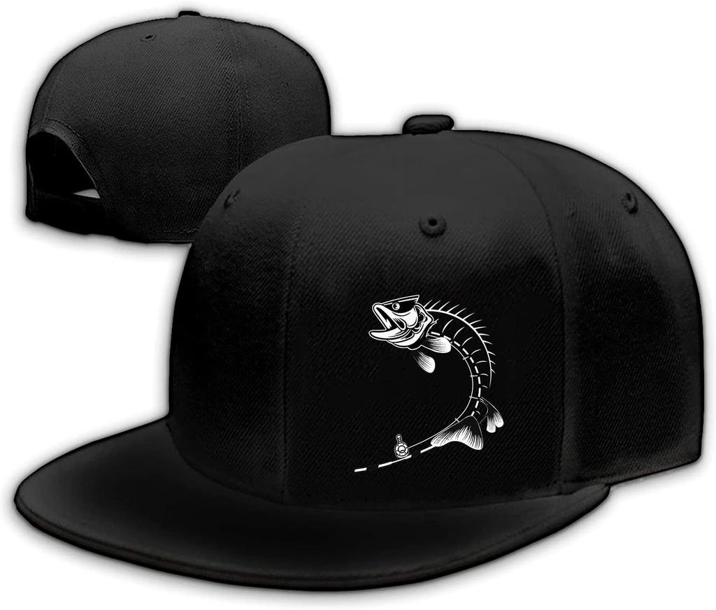 Fish Skeleton Bass Fishing Graphic Baseball Cap Polyester Snapback Hat Outdoor Unisex Adult