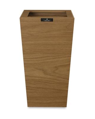 TATSU-CRAFT Bosk Basque Dustbin, Square, Large, 9.3L, Brown, Stylish, Compact, with Lid, Space-Saving Design for Kitchen, Living Room, Home, Office,