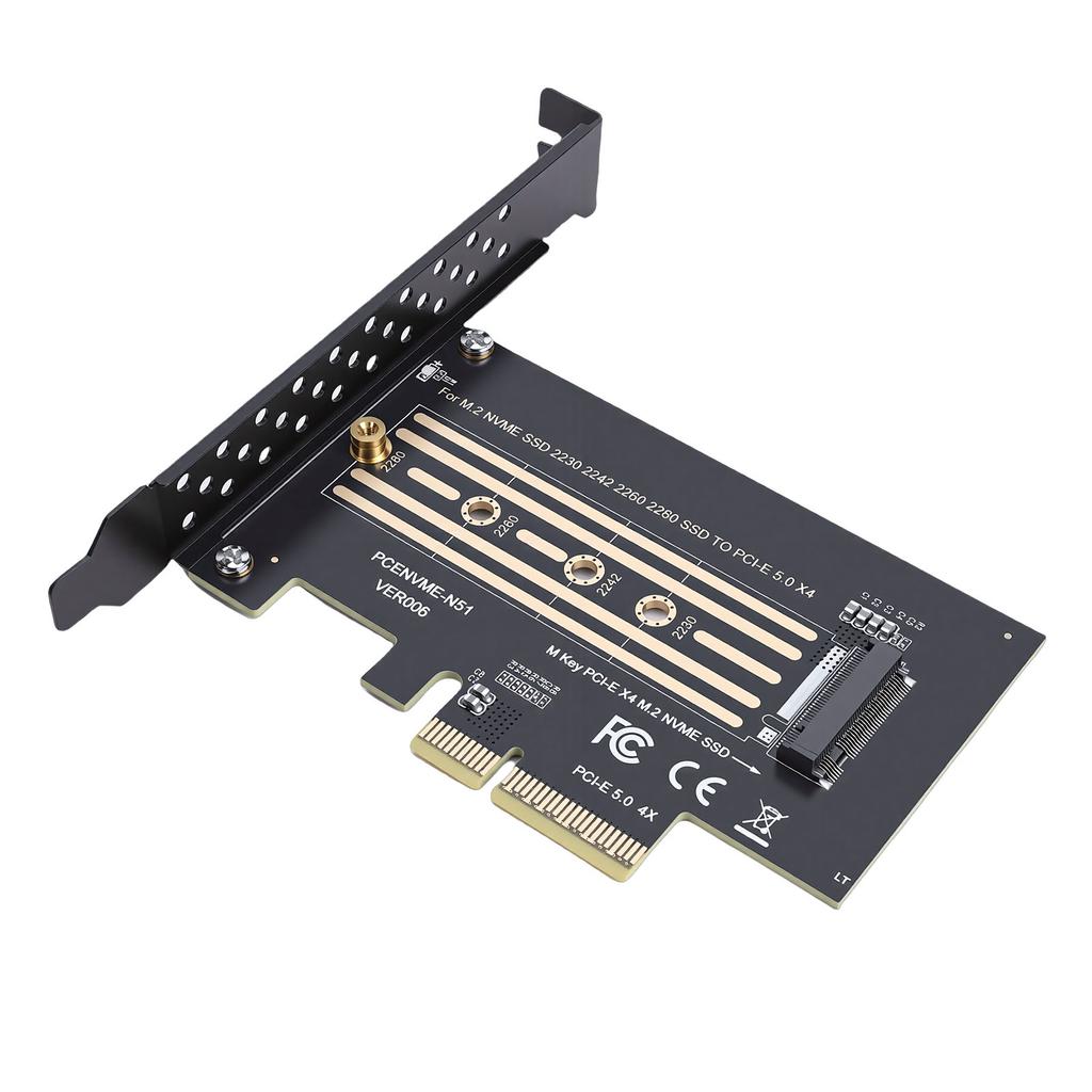 PCIe 4X to M.2 M Key Card 128Gbps Speed PCI E X4 5.0 GEN5 to M.2 NVMe Adapter Card for 2280 2260 2242 2230 SSD