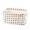 Cotton Linen Desktop Storage Basket Sundries Storage Box With Handle