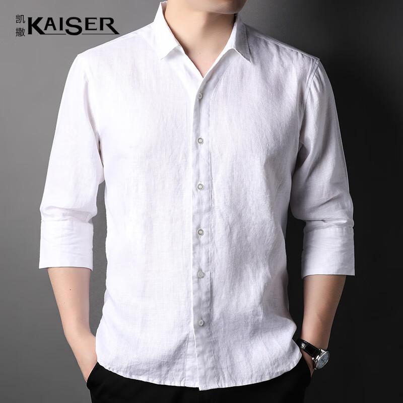 KAISER Men s 100% Linen Long-Sleeve Shirt L