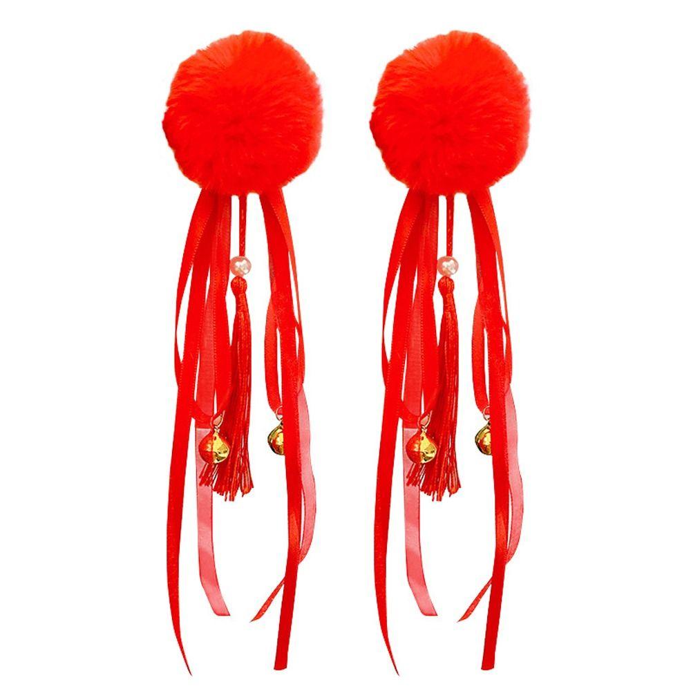 Ball Red Butterfly Children Barrettes Duckbill Clips Chinese Hanfu Hair Clips Festival Hairpins