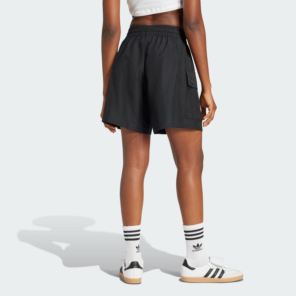 Adidas Women's Essentials Woven High Waist Cargo Shorts Black