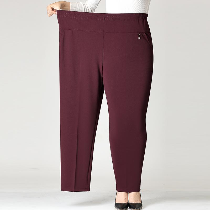 Spring Fashion Pants Brand Elastic Waist Size Women's Plus Size Thin Pants Casual Office Outdoor Pants