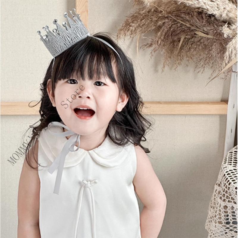 Adjustable Royal Design Hair Ornament For Infants Girls Fashionable Infant Crowns for Celebrations Polyester Accessory