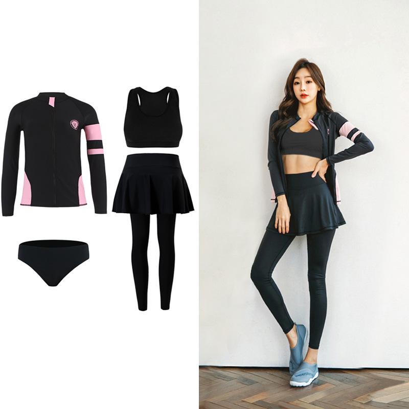 Korean Style Two-Piece Zippered Wetsuit: Men's & Women's Long Sleeve Sun Protection Jellyfish Suit with Long Pants