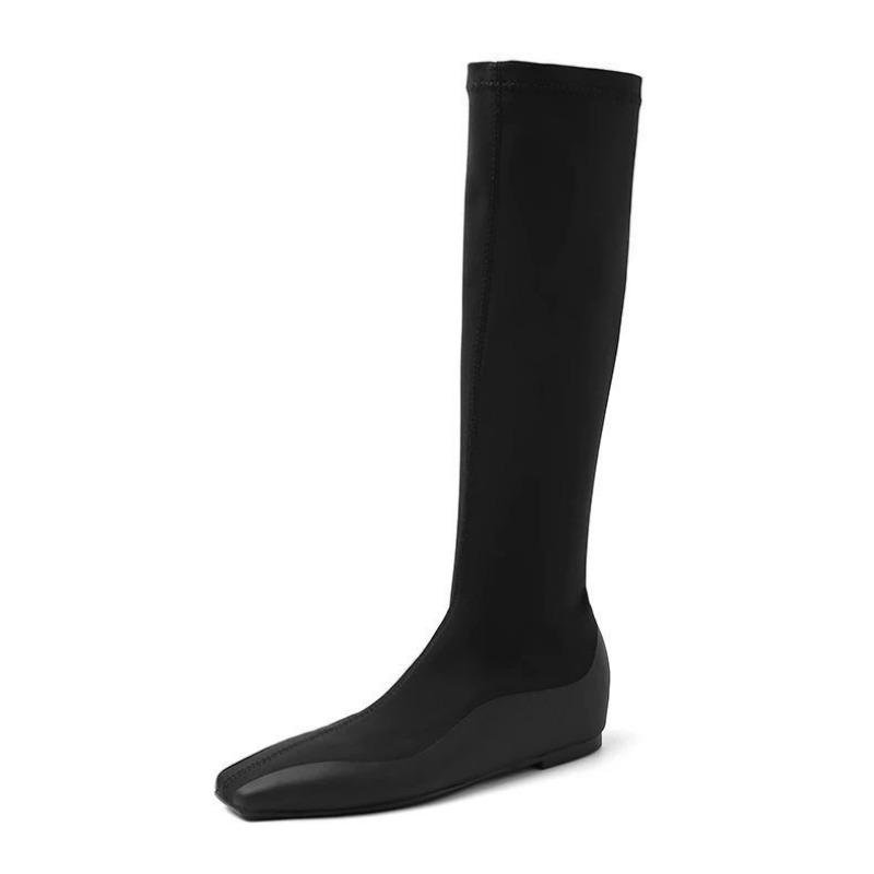 Internal heightening negative pressure thin legs thick-soled sports elastic boots wrap legs thin boots socks boots long boots women
