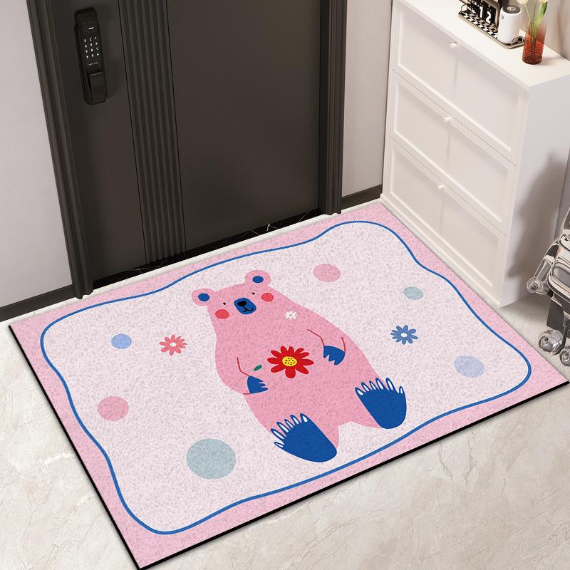Cartoon Cute Entry Mat Entry Carpet Home Entryway Durable Floor Mat Dirt Dirt Mat Silk Ring Mat