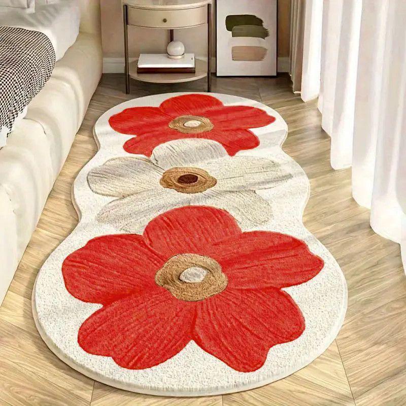 Cross-border Flower Imitation Cashmere Rug for Home, Living Room, Sofa, Bedroom, and Bedside