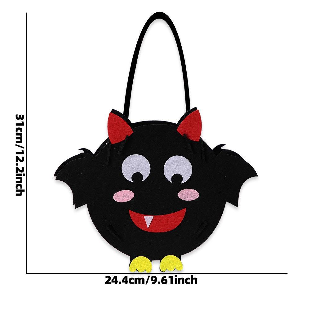 Felt Material Halloween Trick-or-Treat Bag Handheld Size Non-woven Tote Goody Bags Stereo Design Classic Elements