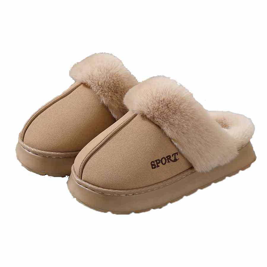 2025 new slippers piled and thickened home warm thick-soled cotton shoes non-slip indoor winter plush cotton slippers