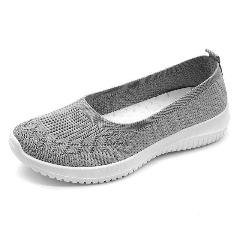 New Soft and Comfortable Low-heeled Casual Round-head Single Shoes Women's Spring and Summer Easy-to-match Casual Shoes Large-size Fly-woven Breathab