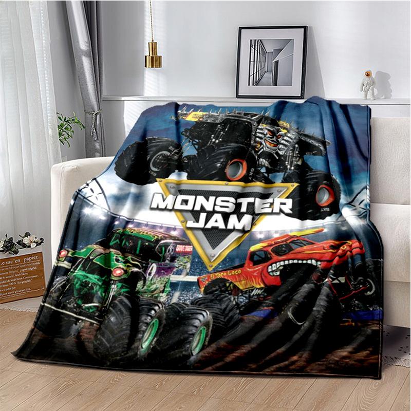 M-Monster Jam Grave Digger Truck Sofa Blanket Lightweight Warm Insulation Blanket Bed Office Car Knee padsThrow Blanket