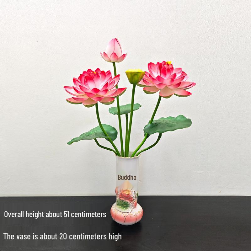 Petites Fleurs Artificielles Décoration Lotus Lys pour Maison & Offrandes à Bouddha