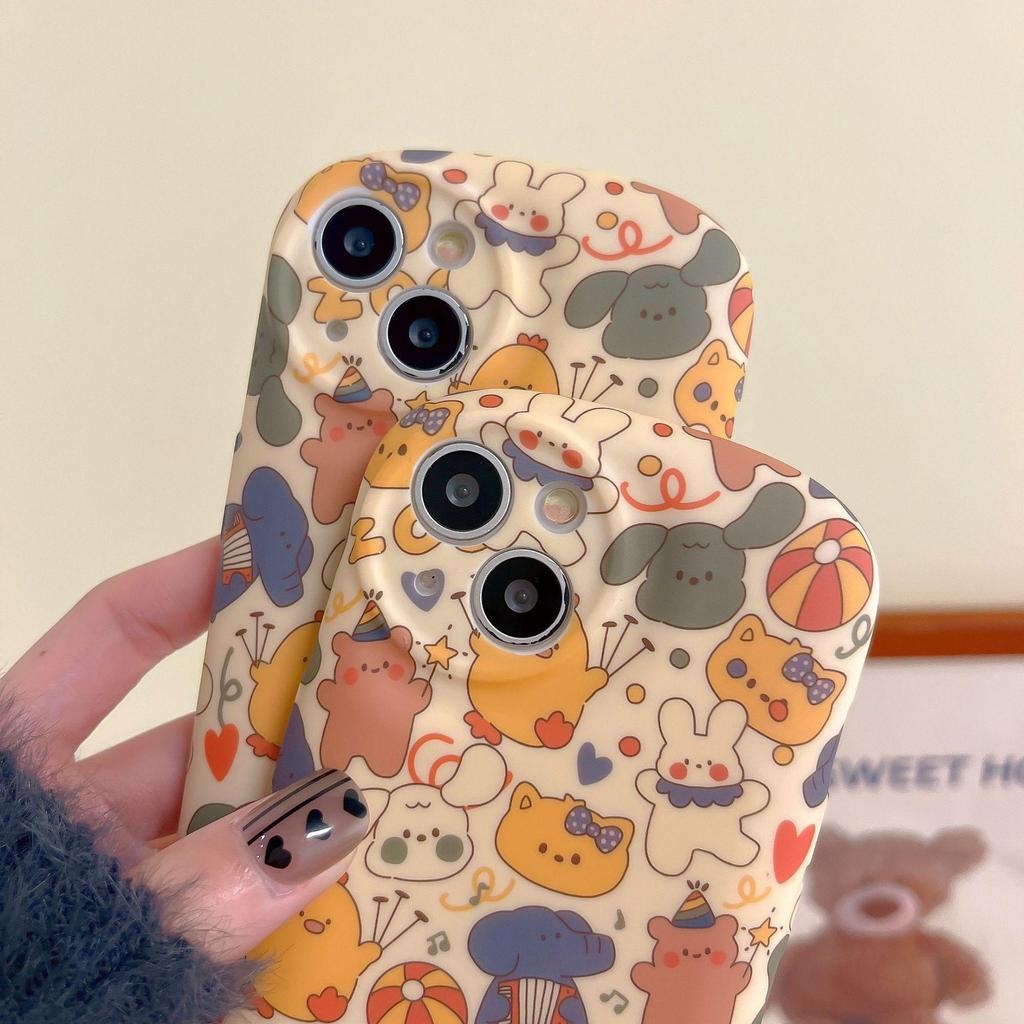 Retro Cartoon Cute Animal Soft Phone Case for iPhone 14 Pro Max
