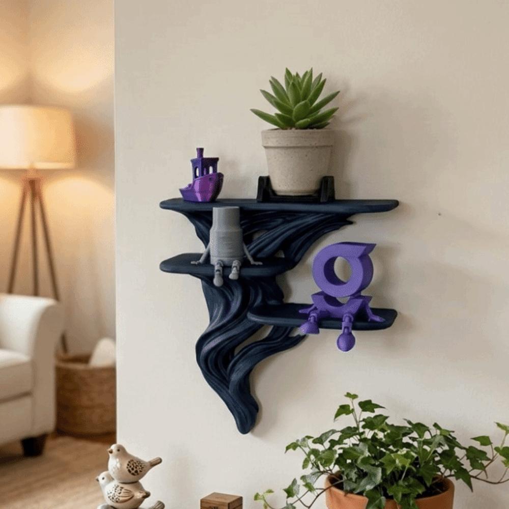 Stable Three Tier Wall Rack 3D Printed Plants Display Stand Decorative Wall Bracket Bedroom