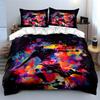 Dynamic Soccer Player In Colorful Background Printed Duvet Cover Set1 Duvet Cover+2 Pillowcasemulti Size Bedroom Bedding Decor