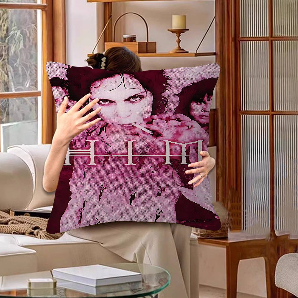 Famous Rock Band HIM Singer Cushion Cover Polyester Sofa Cushions Decorative Throw Pillows Home Decoration Pillowcover