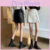 Pu Leather High Waist A Line Skirt With Zipper For Casual Womens Fall Fashion