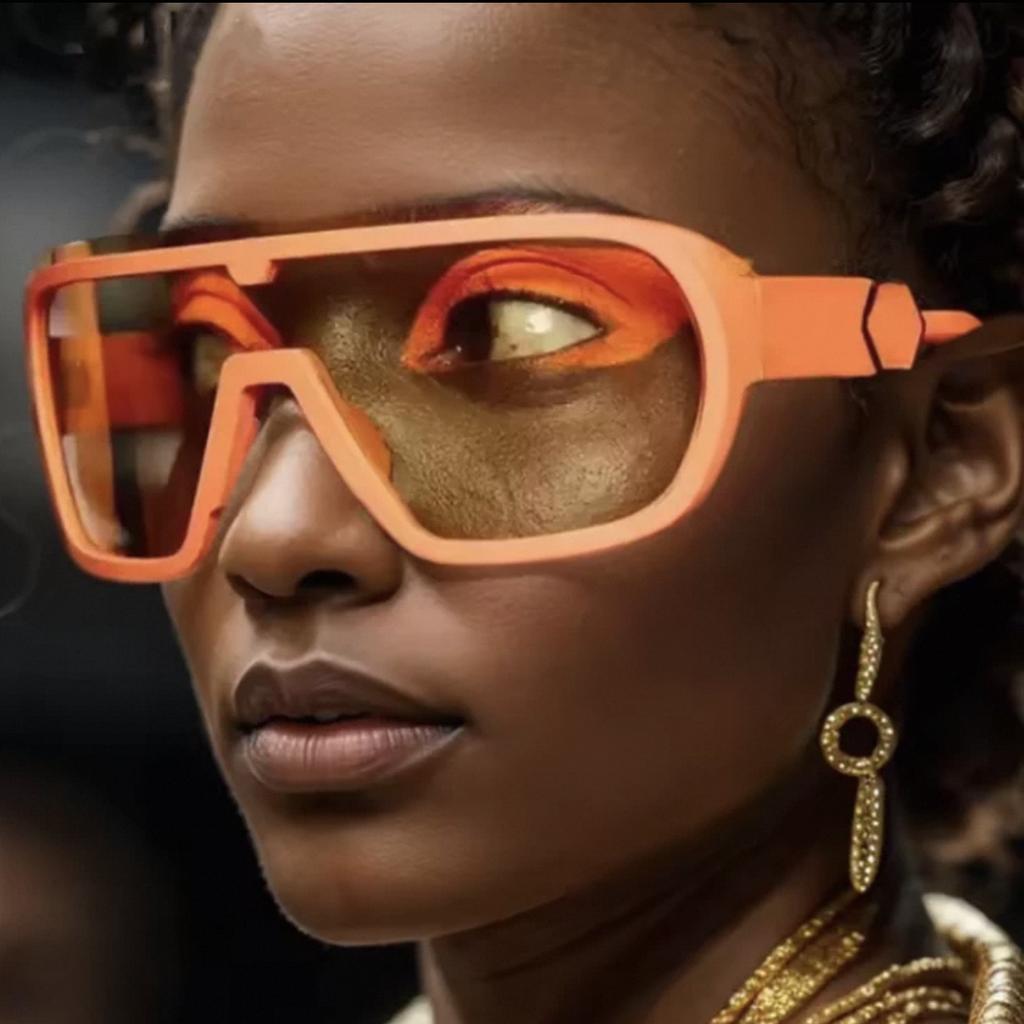 Y2K Oversized One Piece Sunglasses Unisex Luxury Brand Designer Vintage Punk UV400 Protection Sport Goggles