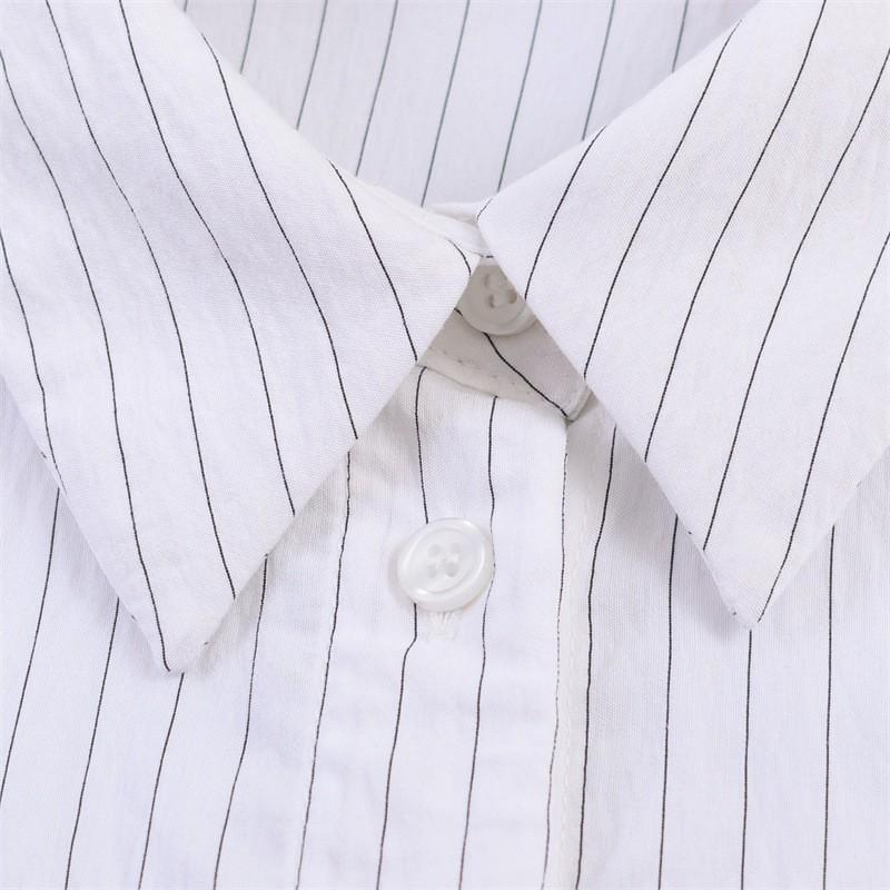 2026 Womens Loose Fit Casual Shirt Solid Striped Long Sleeve Button-Down Korean Style Comfort Top