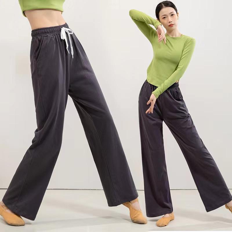 Spring & Autumn Loose High-Waist Wide-Leg Pants for Adult Female Modern Dance