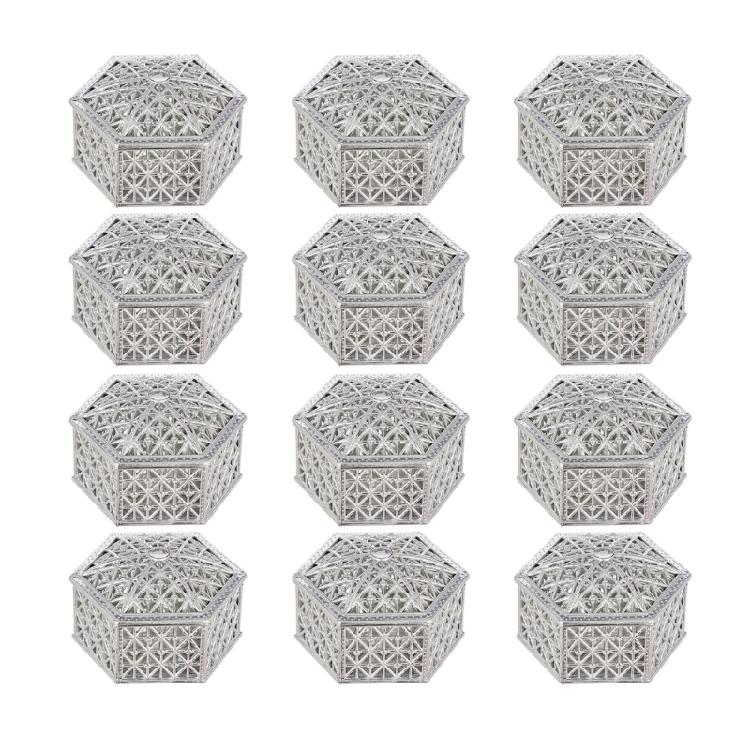 12pcs Dessert Container Hollow Storage Boxes for Party Favors Fillable Wedding Candy Organizers Chocolate Holder