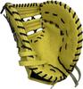 HI-GOLD KKG-F505 Shinkyoku Standard Hard Baseball Mitt, Lemon Yellow, Right-Handed Throw, First Baseman's Mitt, Suitable for High School Baseball