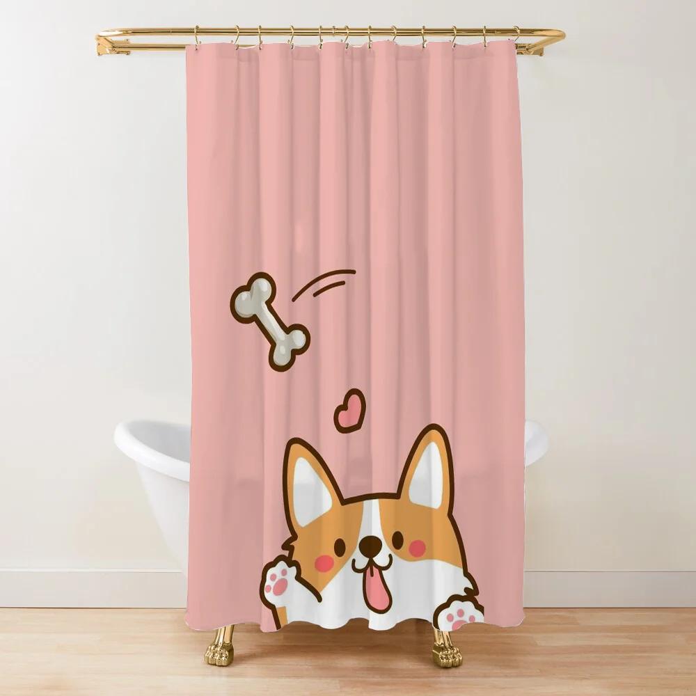 Corgi Butt Shower Curtains for Bathroom Showers Bath Folding Partition Curtain Accessories Bedrooms Waterproof Fabric Things the