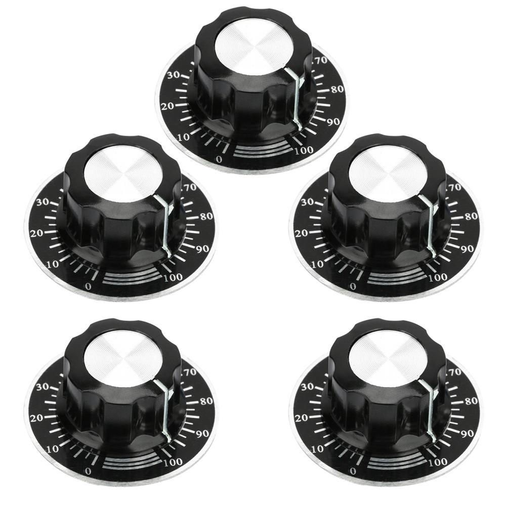 5PCS MF A03 Potentiometer Cap 6mm Potentiometer Knurled Knob Potentiometer Scale Plate  DIY Projects