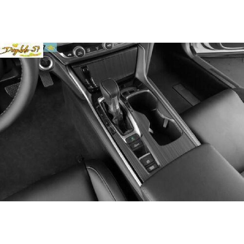 For Honda Accord 10th 2018- Black Steel Middle Console Gear Shift Panel Trim