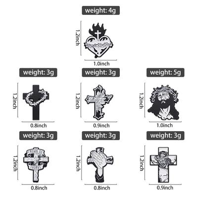 Spille Smaltate Croce di Gesù Personalizzate Corona di Spine Brooches Cristiani Distintivi da Giacca Gioielli Gotici Regalo per Amici